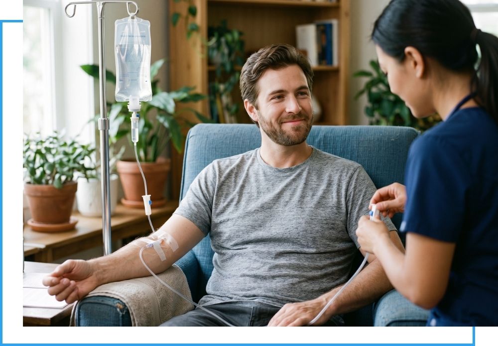 Man getting IV treatment